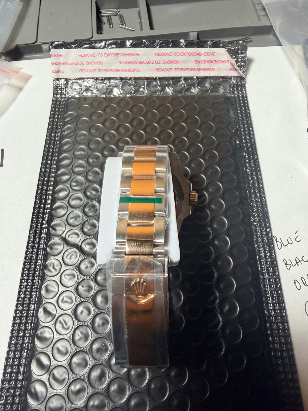 Root beer Two-Tone GMT Watch - Black Dial & Rose Gold Bezel - Picture 6 of 6